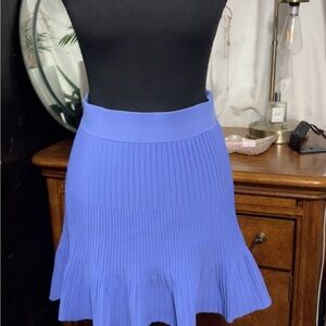 Elle Periwinkle Blue Pleated Flounce Skater Skirt